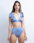 Oxford Blue Bow High Waist Bikini